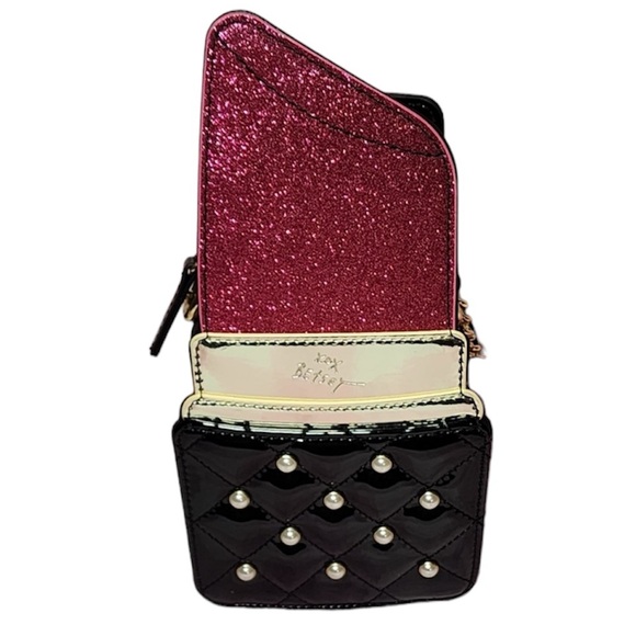 Betsey Johnson Lipstick Glitter Crossbody- BNWT - Picture 4 of 5